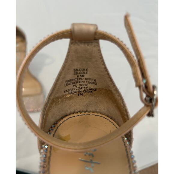 Betsey Johnson women's Ankle Strap Heel Adorned with Silver Rhinestones size 6.5 - Picture 5 of 5